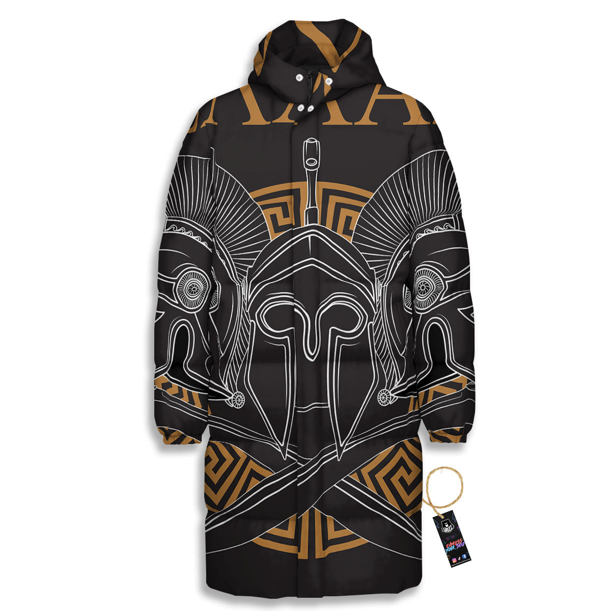 Labe Spartan Molon Print Long Down Jacket-grizzshop