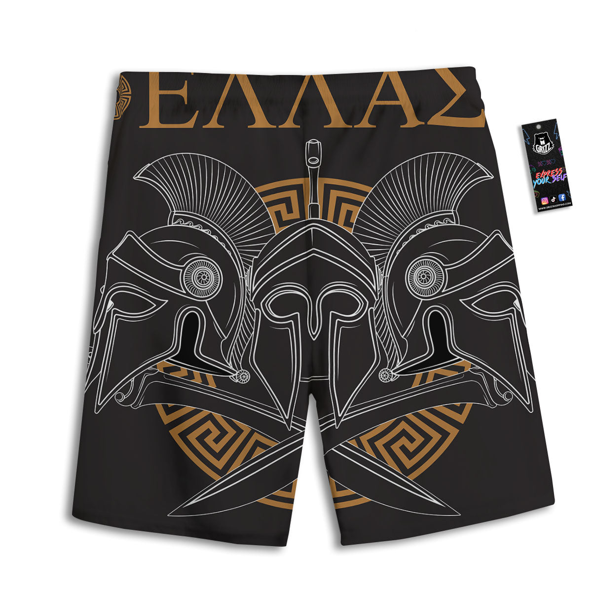 Labe Spartan Molon Print Men's Athletic Shorts
