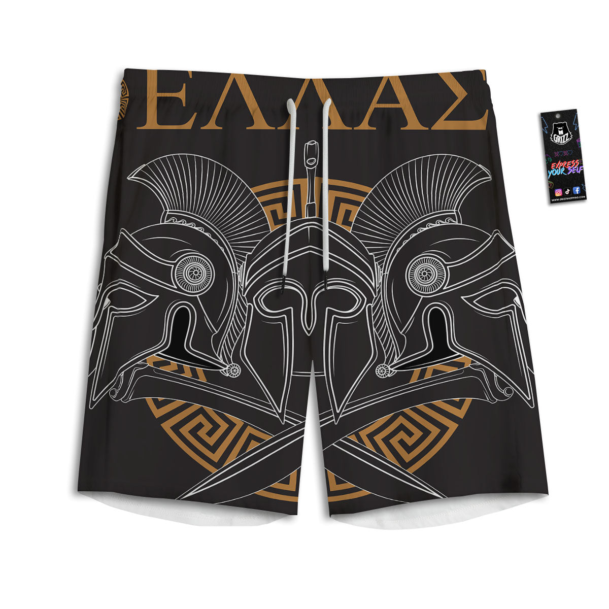 Labe Spartan Molon Print Men's Athletic Shorts