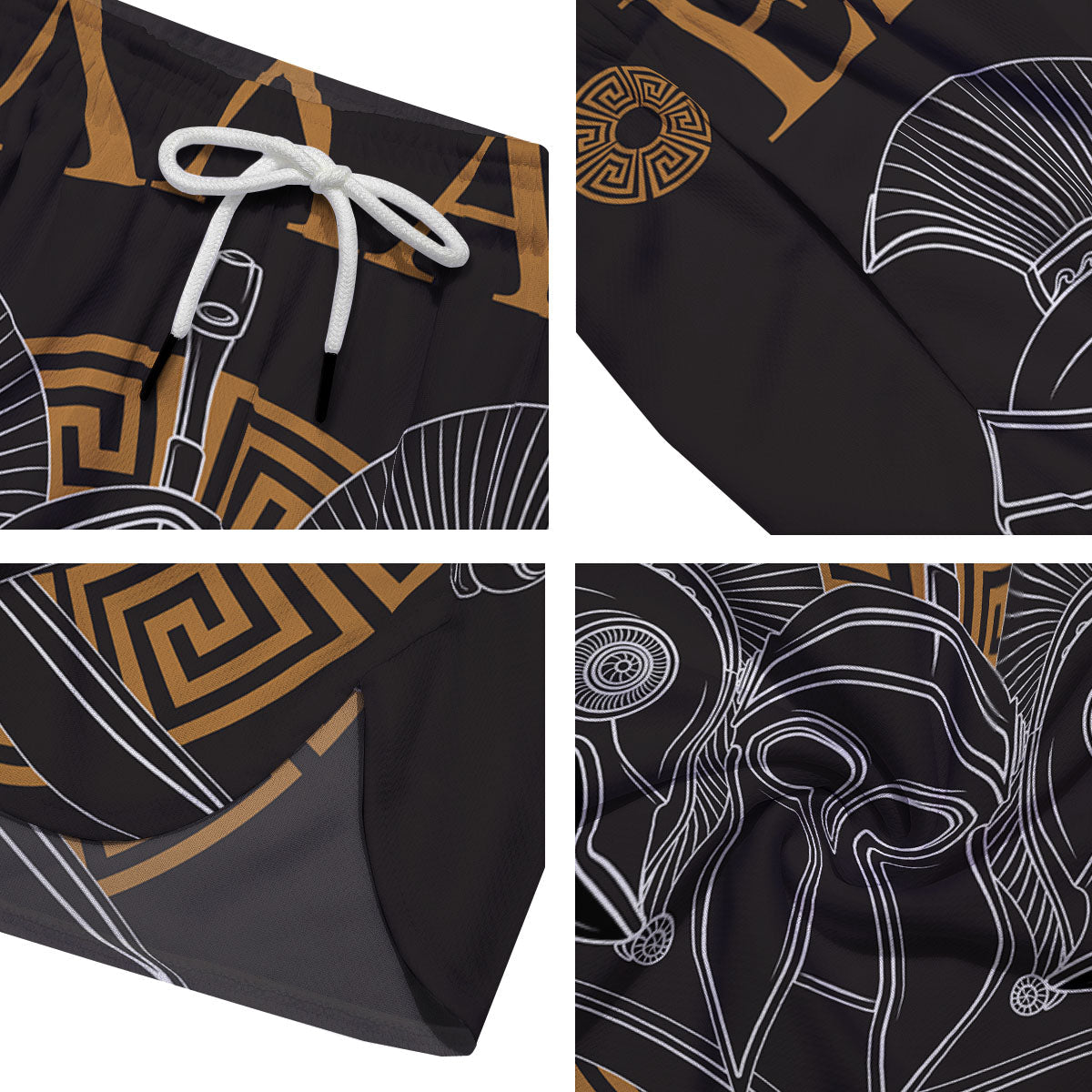Labe Spartan Molon Print Men's Running Shorts-grizzshop