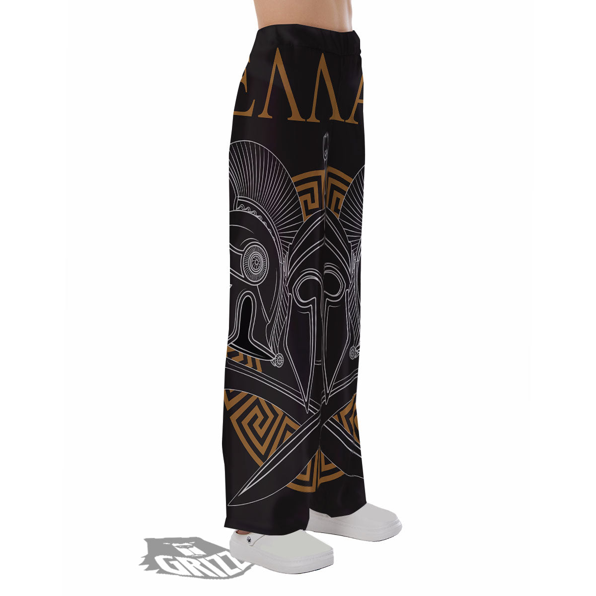 Labe Spartan Molon Print Pajama Pants-grizzshop