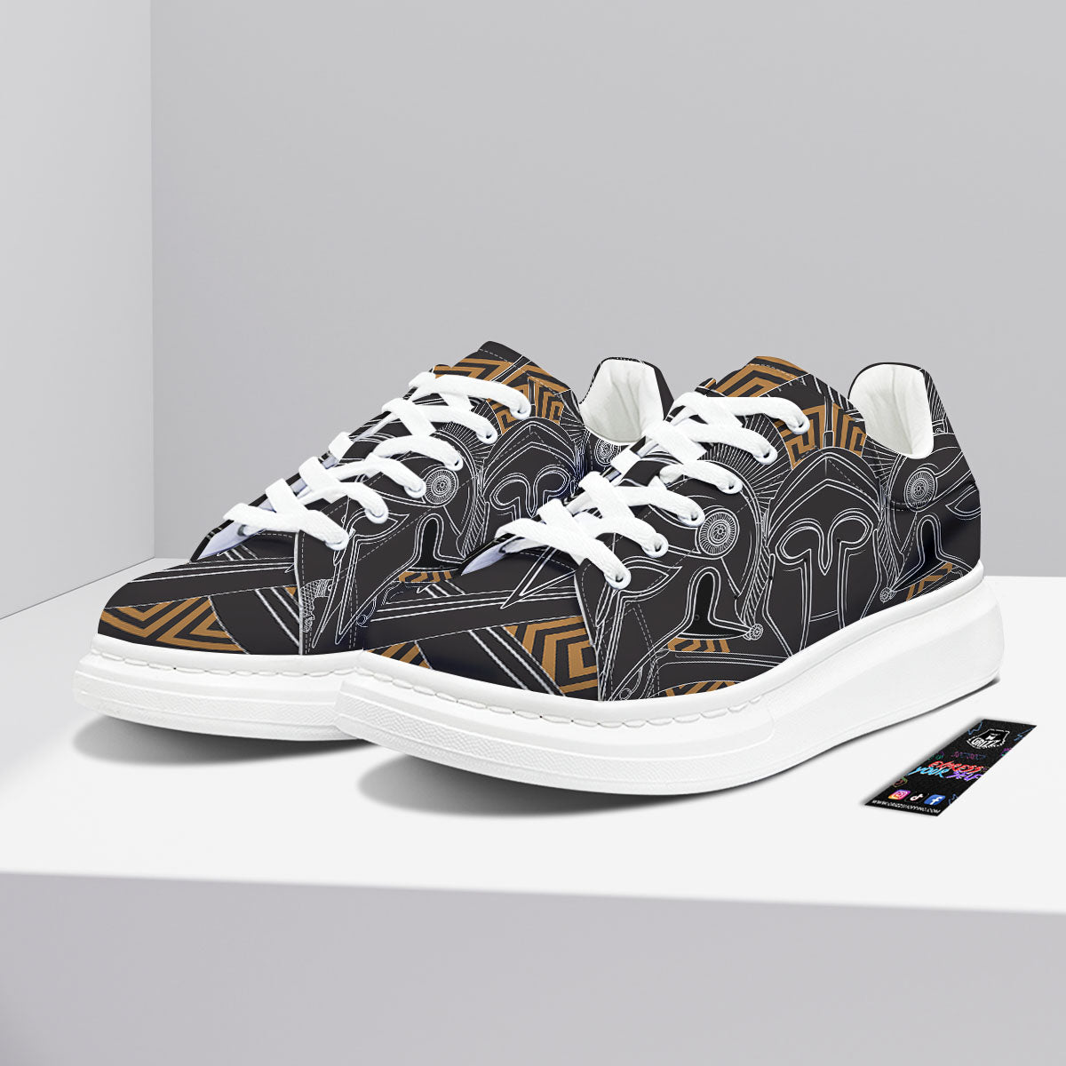 Labe Spartan Molon Print Platform Shoes-grizzshop