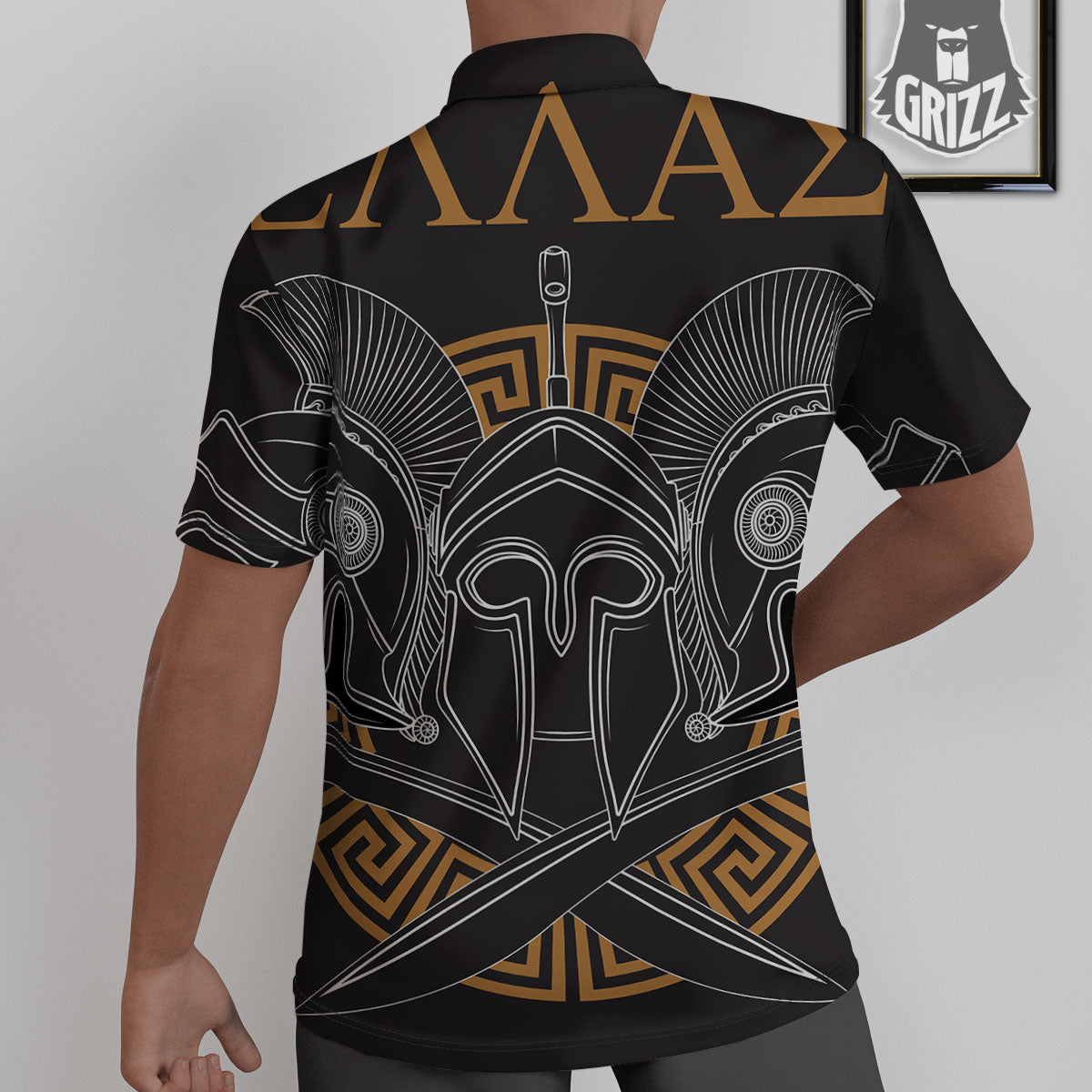 Labe Spartan Molon Print Untucked Shirts-grizzshop