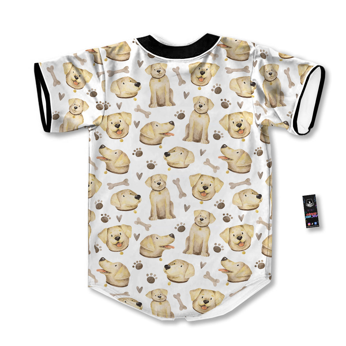 Labrador Retriever Happy Print Pattern Baseball Jersey-grizzshop