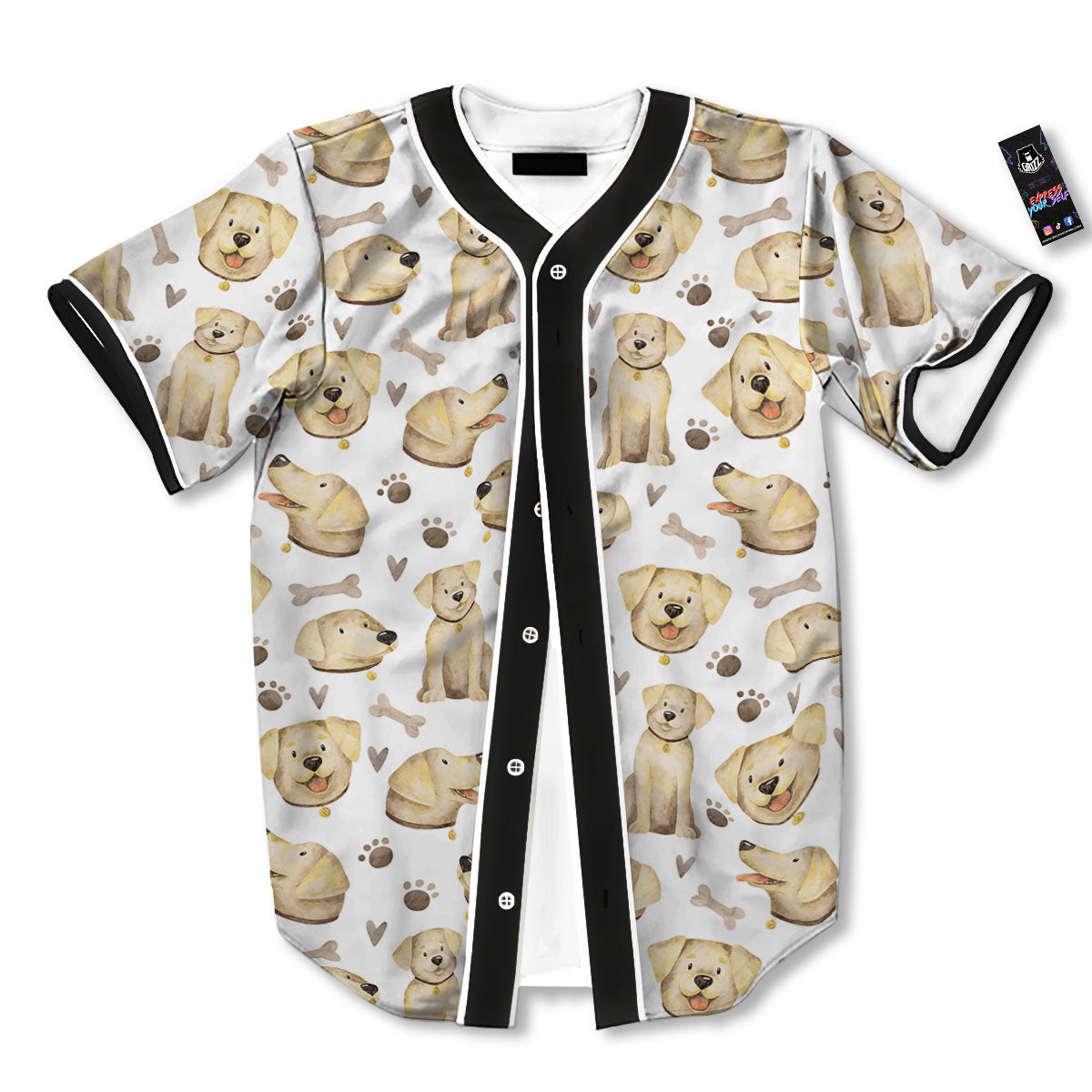 Labrador Retriever Happy Print Pattern Baseball Jersey-grizzshop
