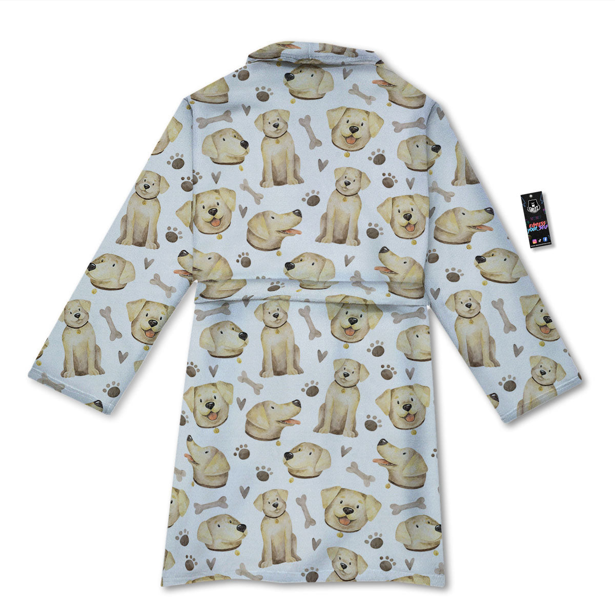 Labrador Retriever Happy Print Pattern Bathrobe-grizzshop