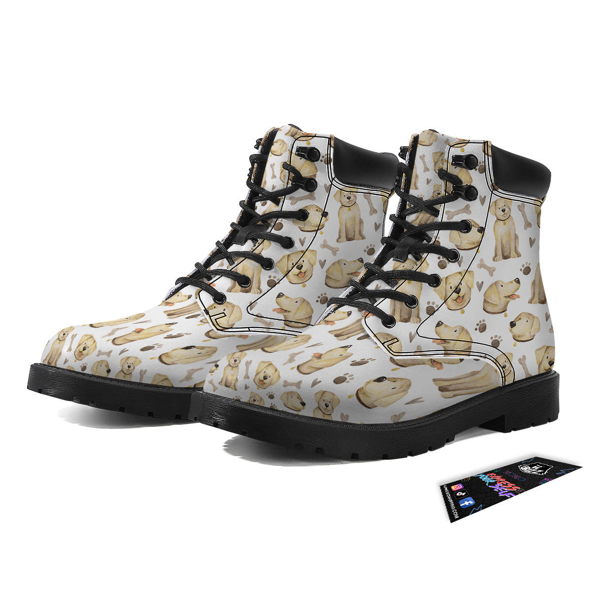 Labrador Retriever Happy Print Pattern Boots-grizzshop