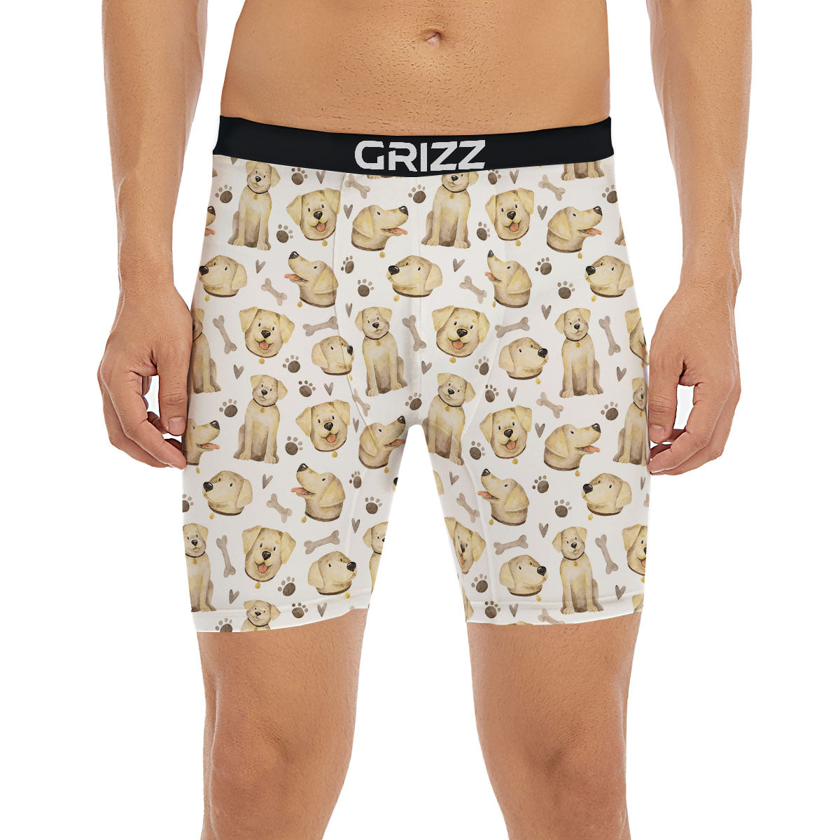 Labrador Retriever Happy Print Pattern Boxer Briefs-grizzshop
