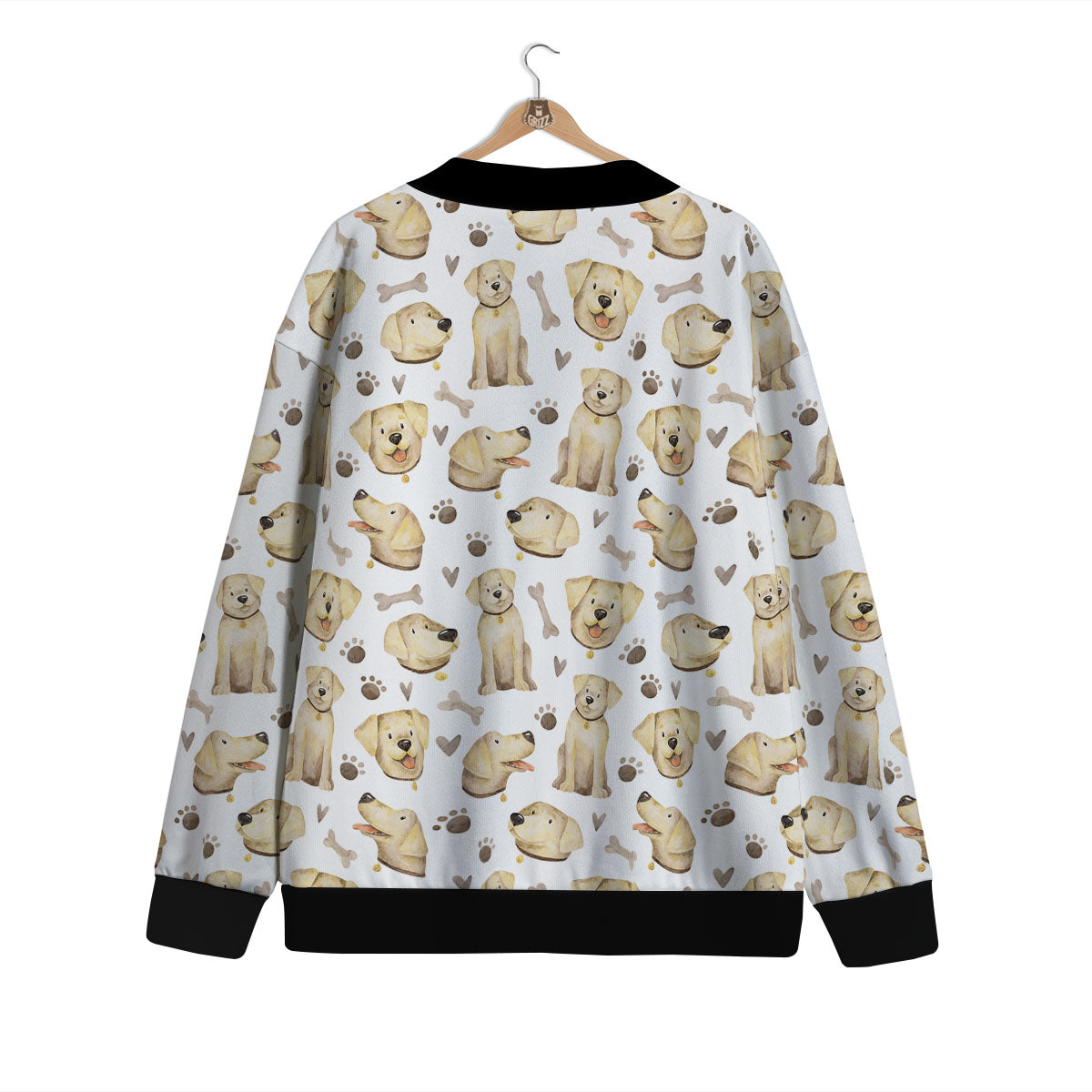 Labrador Retriever Happy Print Pattern Cardigan-grizzshop