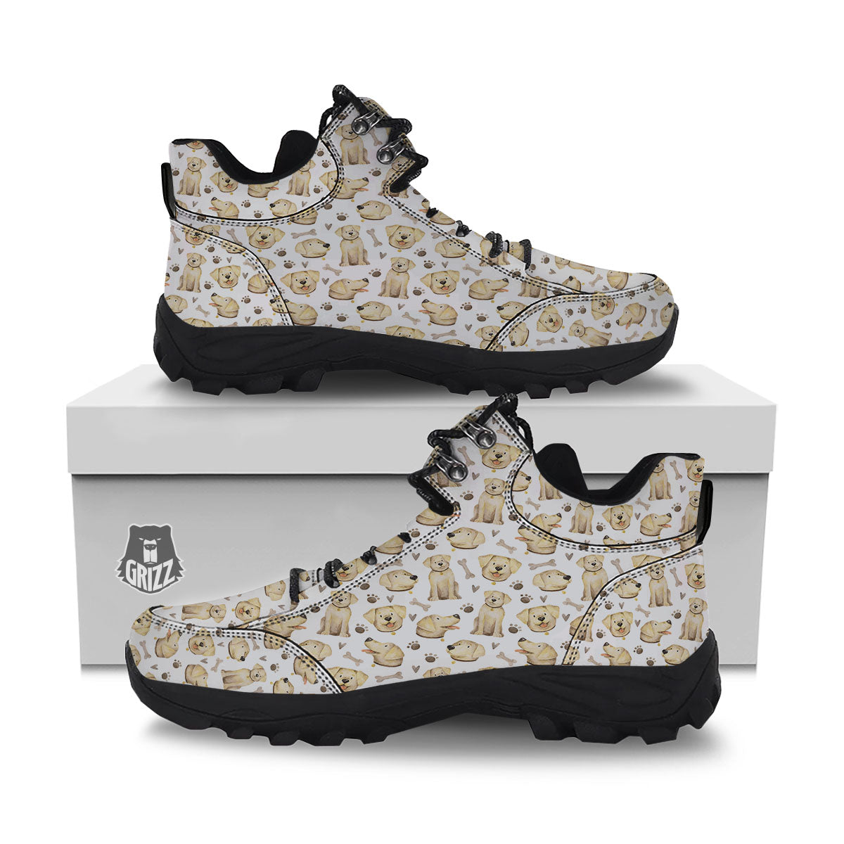 Labrador Retriever Happy Print Pattern Hiking Shoes-grizzshop