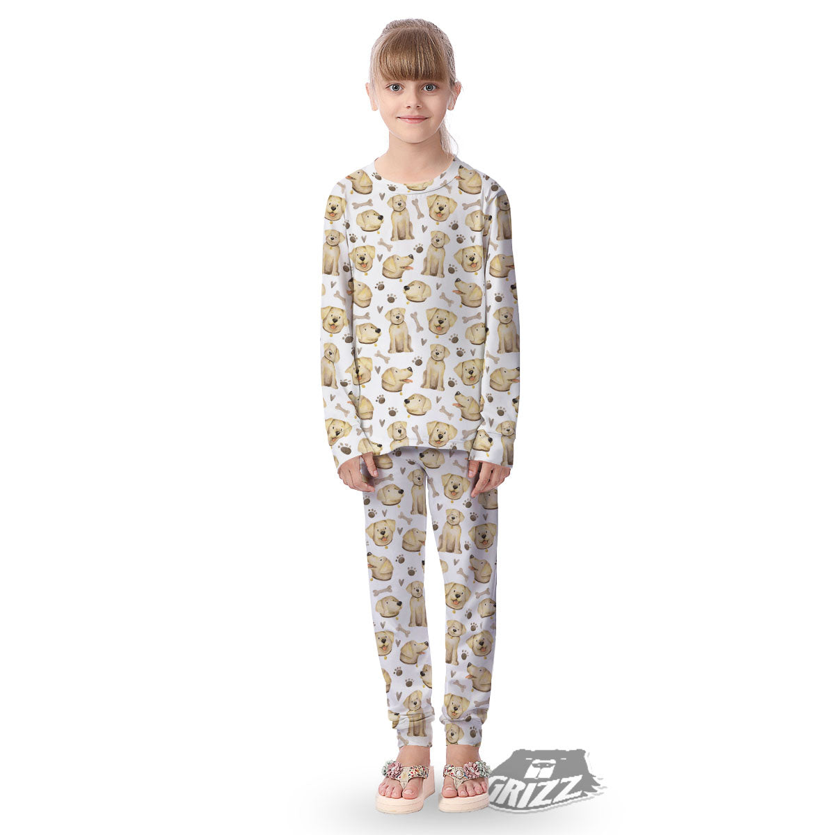 Labrador Retriever Happy Print Pattern Kid's Pajamas-grizzshop