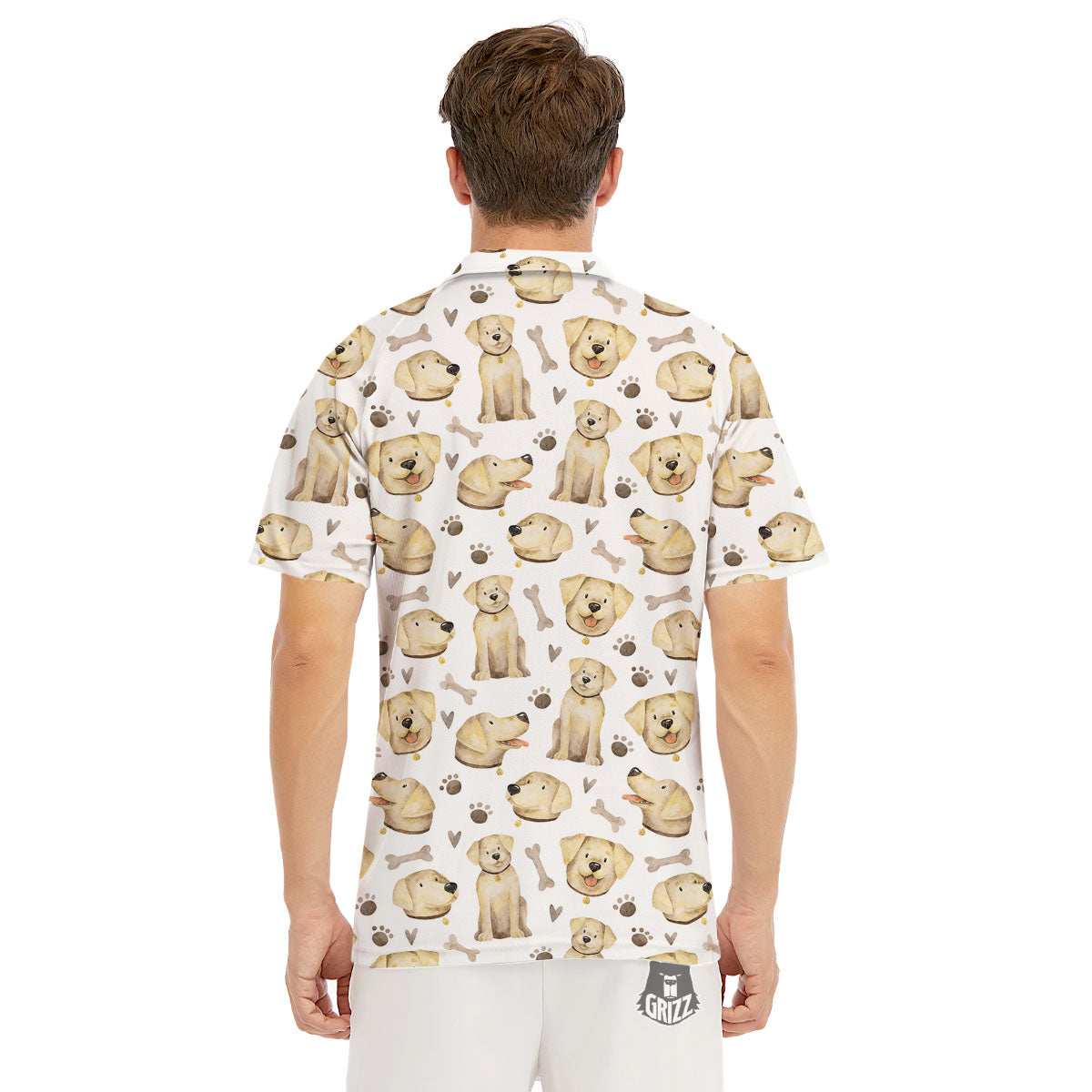 Labrador Retriever Happy Print Pattern Men's Golf Shirts-grizzshop