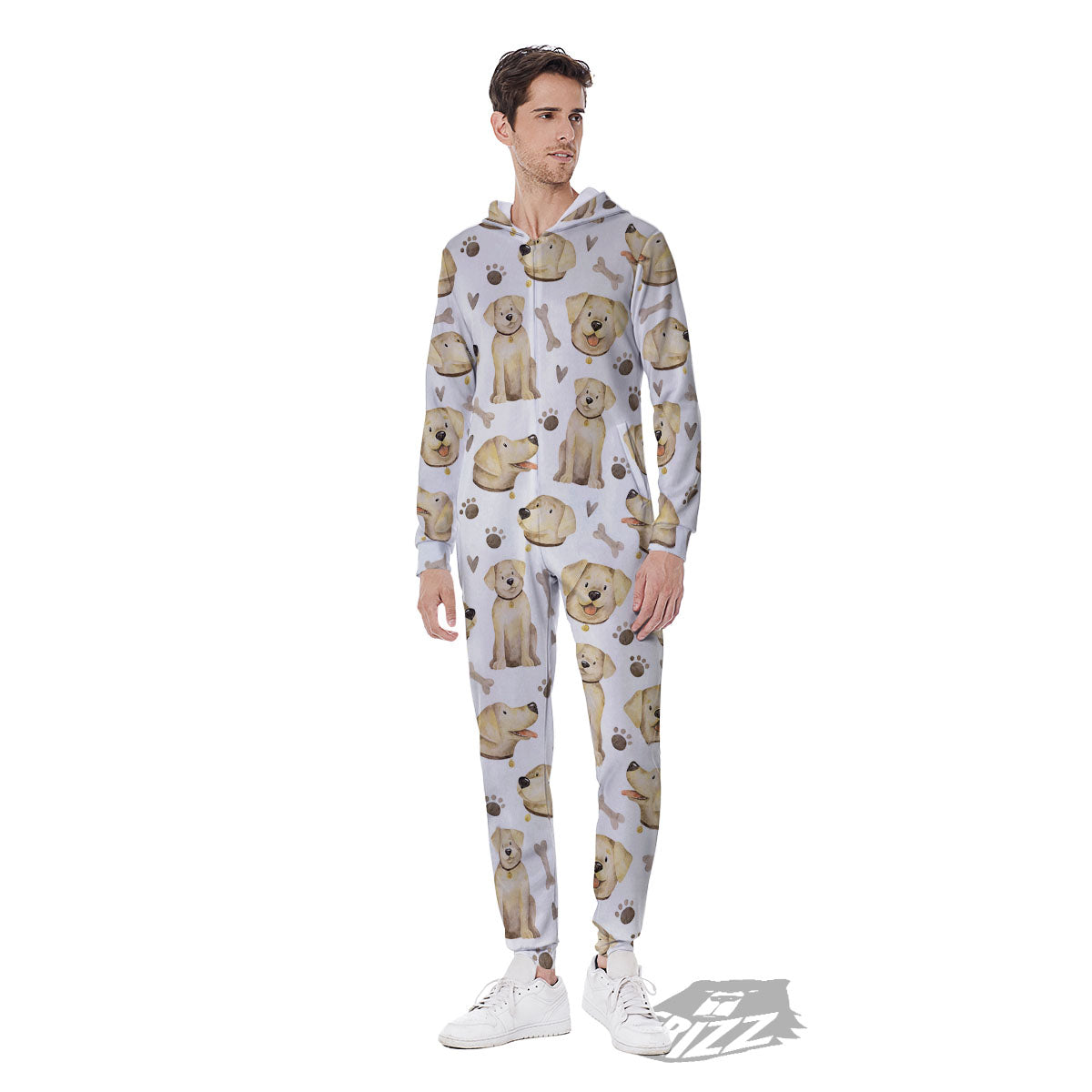 Labrador Retriever Happy Print Pattern Men's Jumpsuit-grizzshop