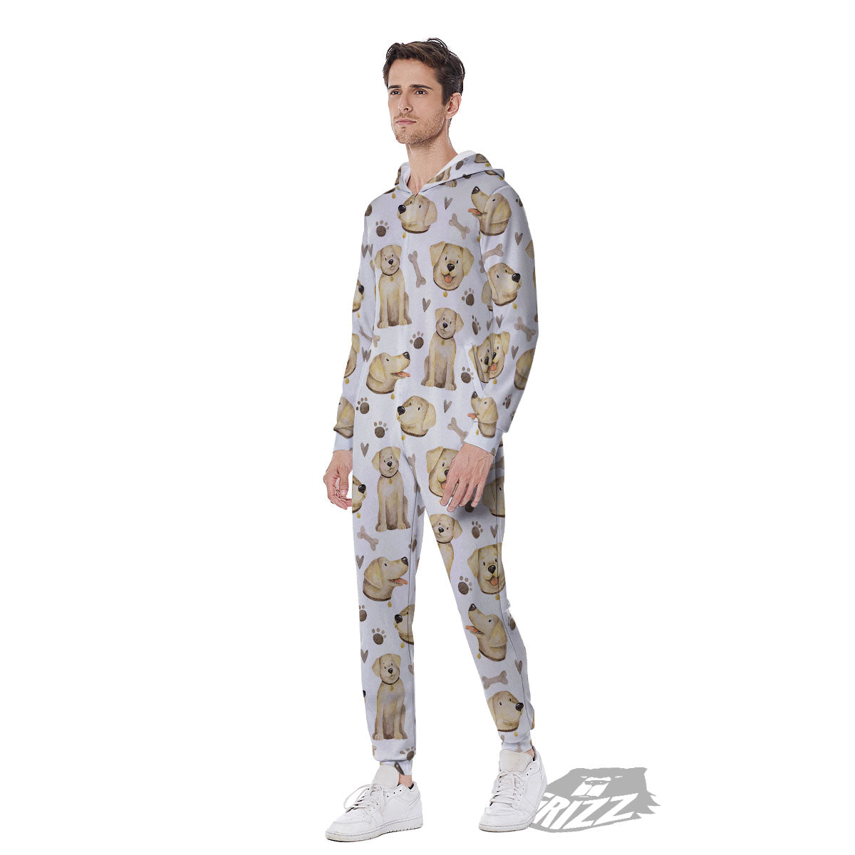 Labrador Retriever Happy Print Pattern Men's Jumpsuit-grizzshop