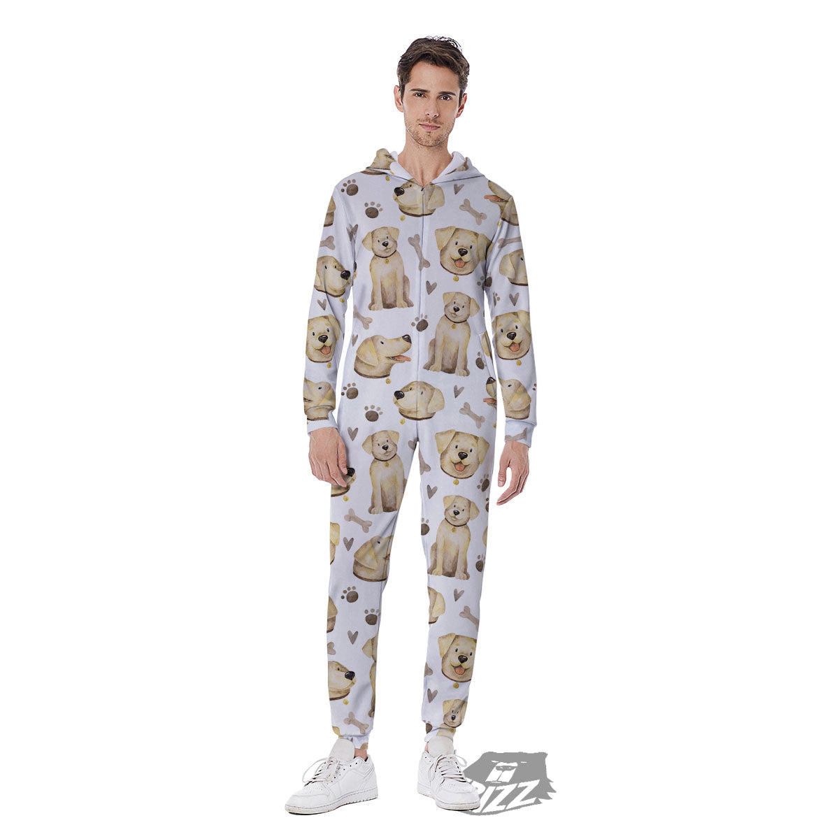 Labrador Retriever Happy Print Pattern Men's Jumpsuit-grizzshop