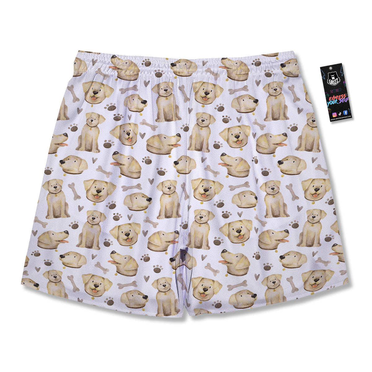 Labrador Retriever Happy Print Pattern Men's Running Shorts-grizzshop