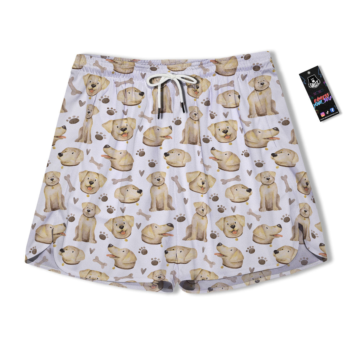 Labrador Retriever Happy Print Pattern Men's Running Shorts-grizzshop