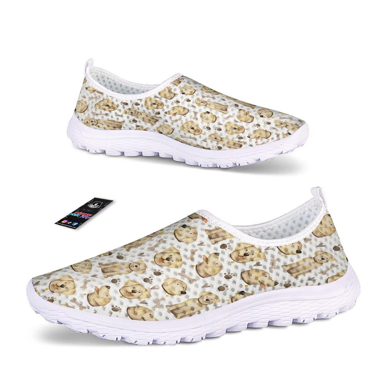 Labrador Retriever Happy Print Pattern Nurse Shoes-grizzshop