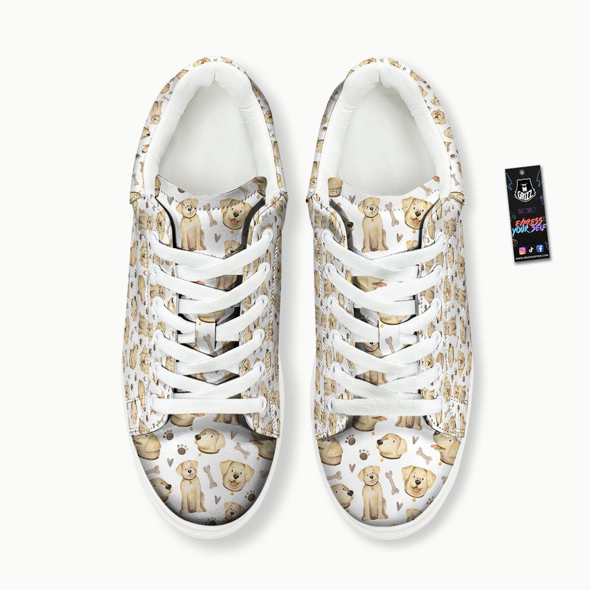 Labrador Retriever Happy Print Pattern Platform Shoes-grizzshop