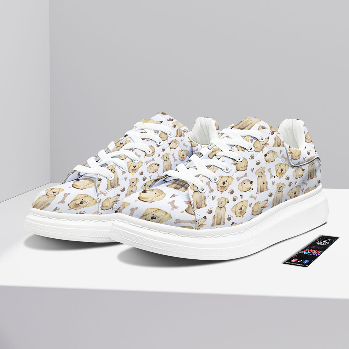 Labrador Retriever Happy Print Pattern Platform Shoes-grizzshop