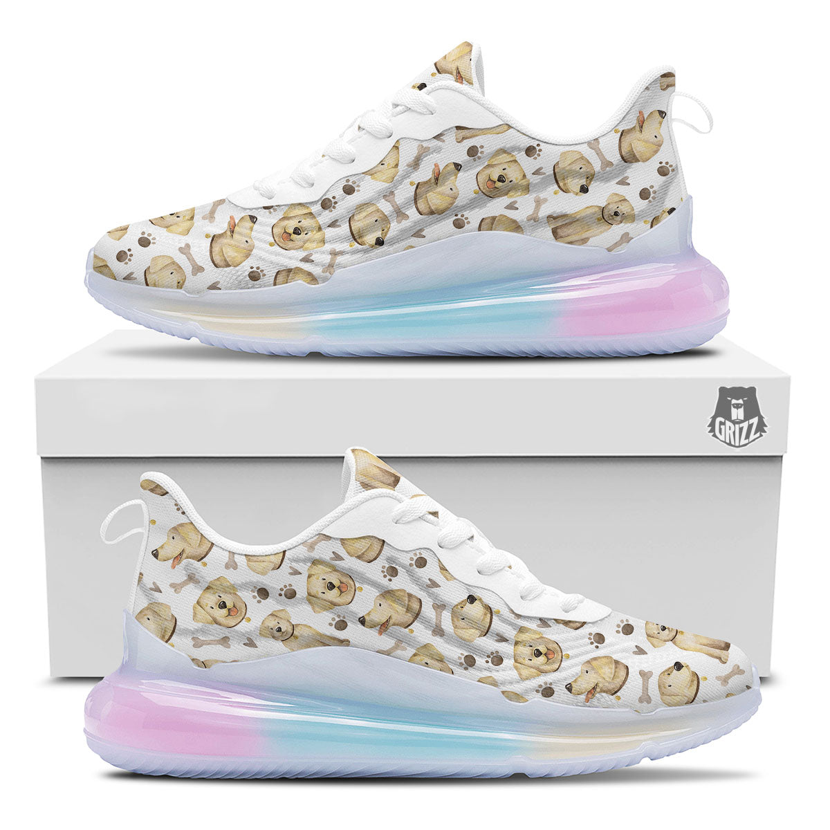 Labrador Retriever Happy Print Pattern Running Sneakers-grizzshop