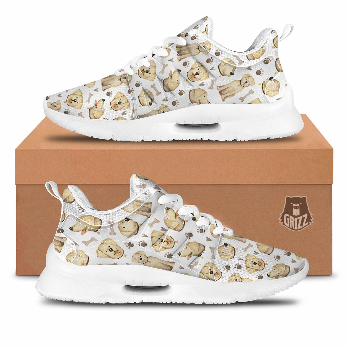 Labrador Retriever Happy Print Pattern Tennis Shoes-grizzshop
