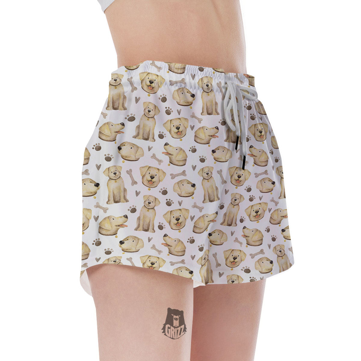 Labrador Retriever Happy Print Pattern Women's Shorts-grizzshop