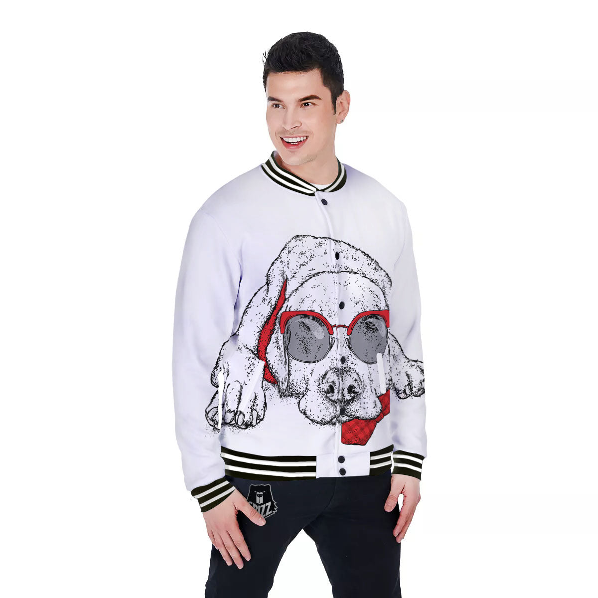 Labrador Retriever Hipster Print Baseball Jacket-grizzshop