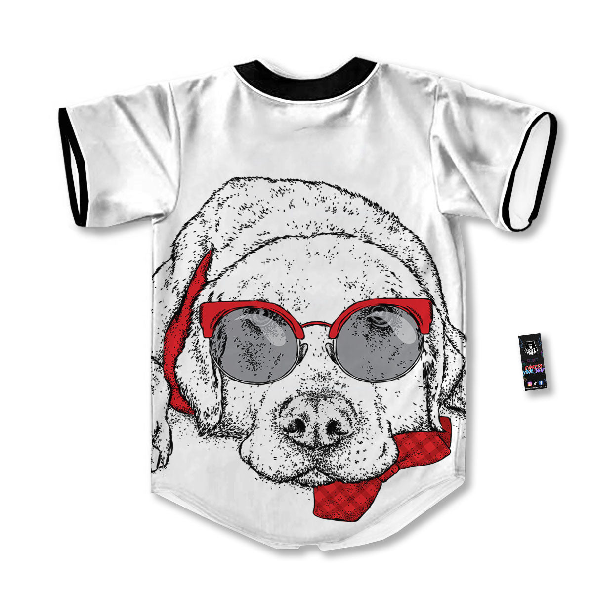 Labrador Retriever Hipster Print Baseball Jersey-grizzshop