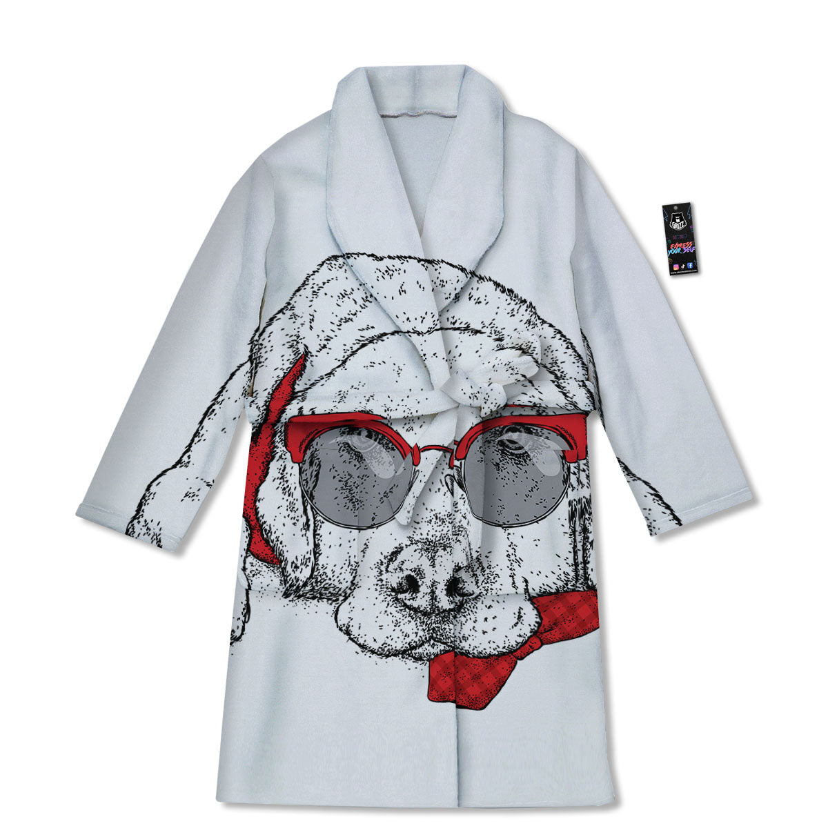 Labrador Retriever Hipster Print Bathrobe-grizzshop
