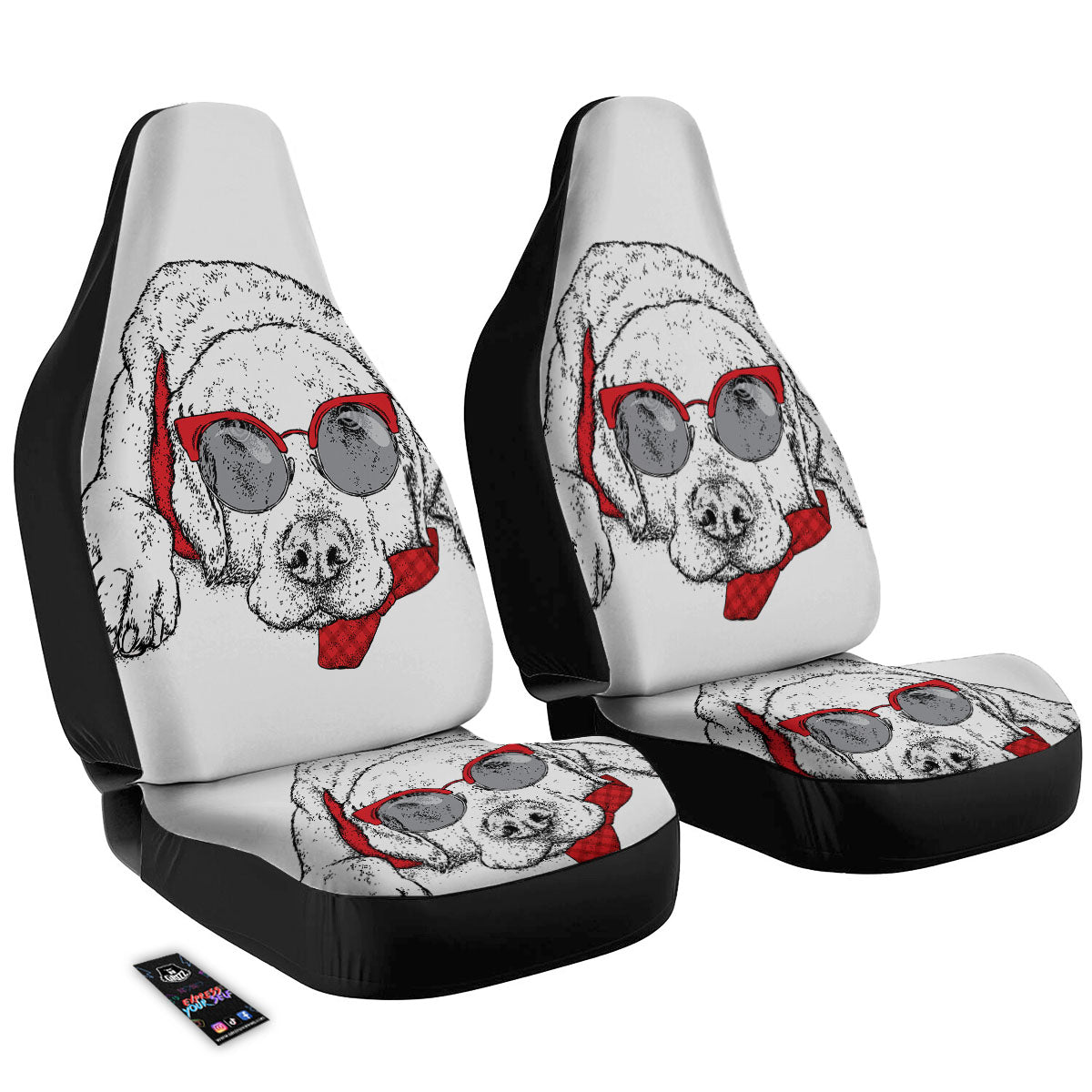 Labrador Retriever Hipster Print Car Seat Covers-grizzshop