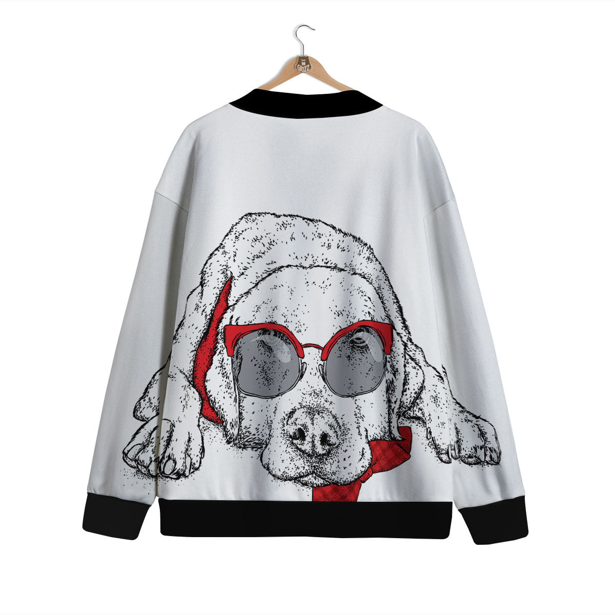 Labrador Retriever Hipster Print Cardigan-grizzshop