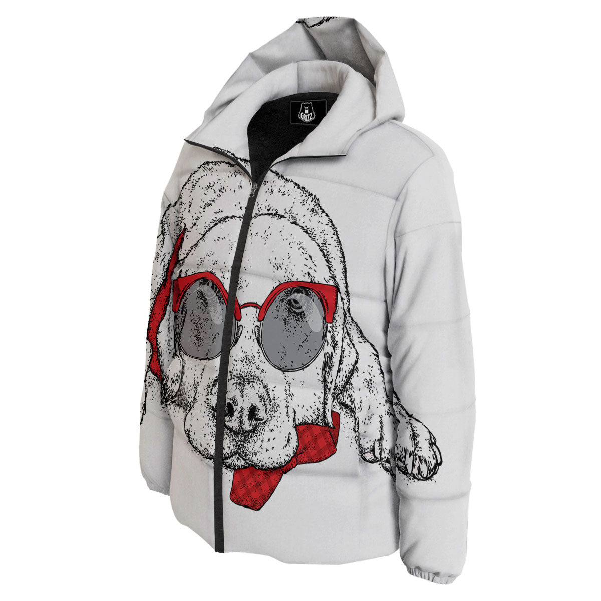 Labrador Retriever Hipster Print Down Jacket-grizzshop