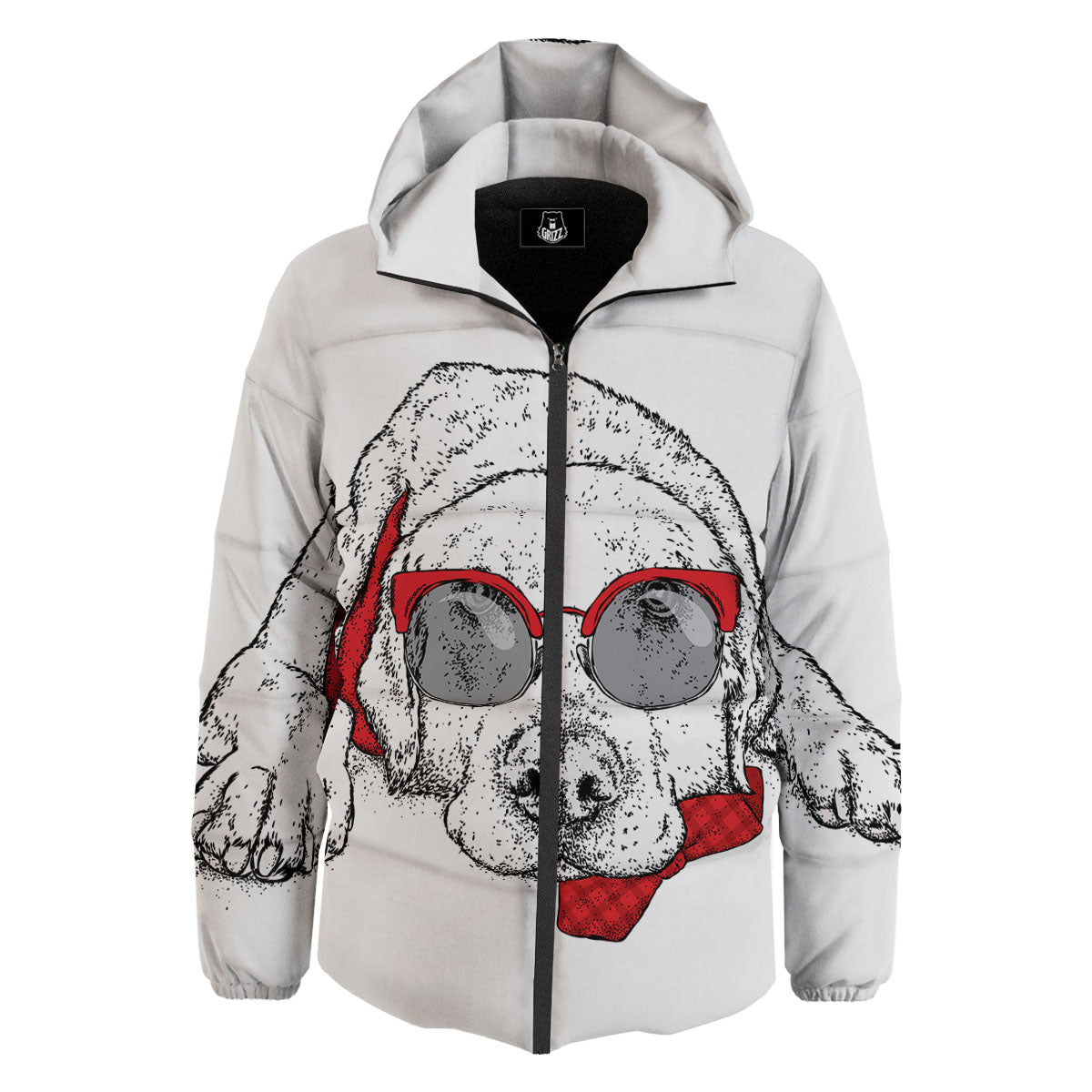 Labrador Retriever Hipster Print Down Jacket-grizzshop