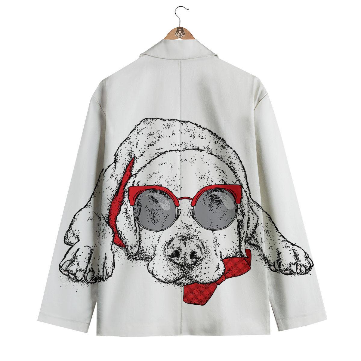 Labrador Retriever Hipster Print Men's Blazer-grizzshop