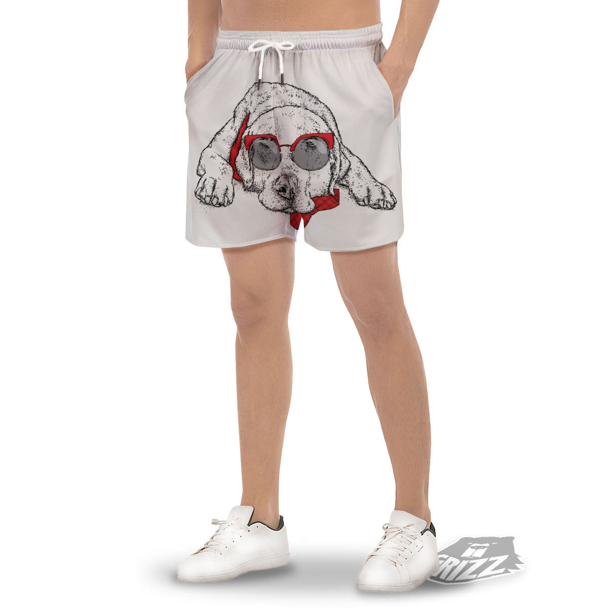Labrador Retriever Hipster Print Men's Gym Shorts-grizzshop