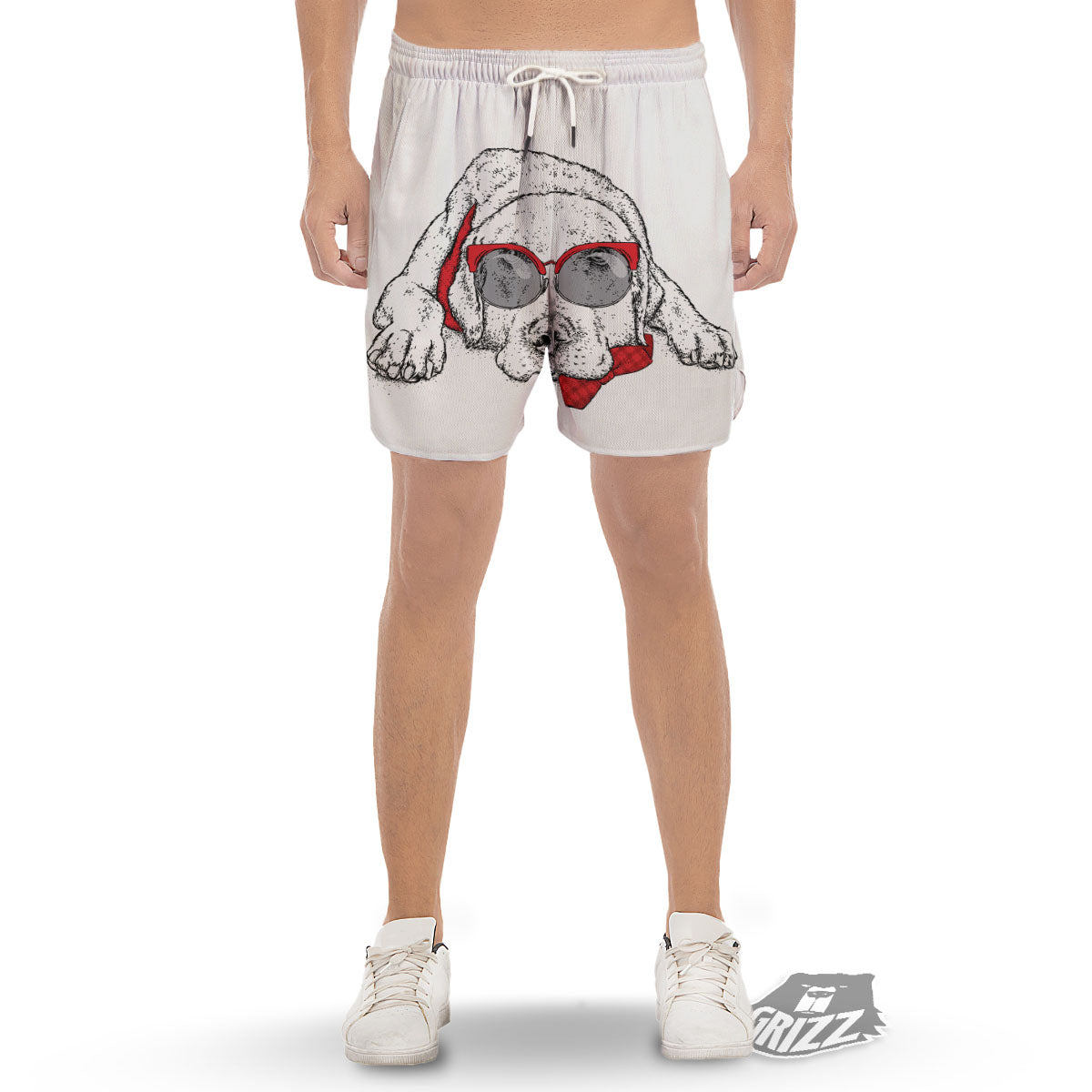 Labrador Retriever Hipster Print Men's Gym Shorts-grizzshop