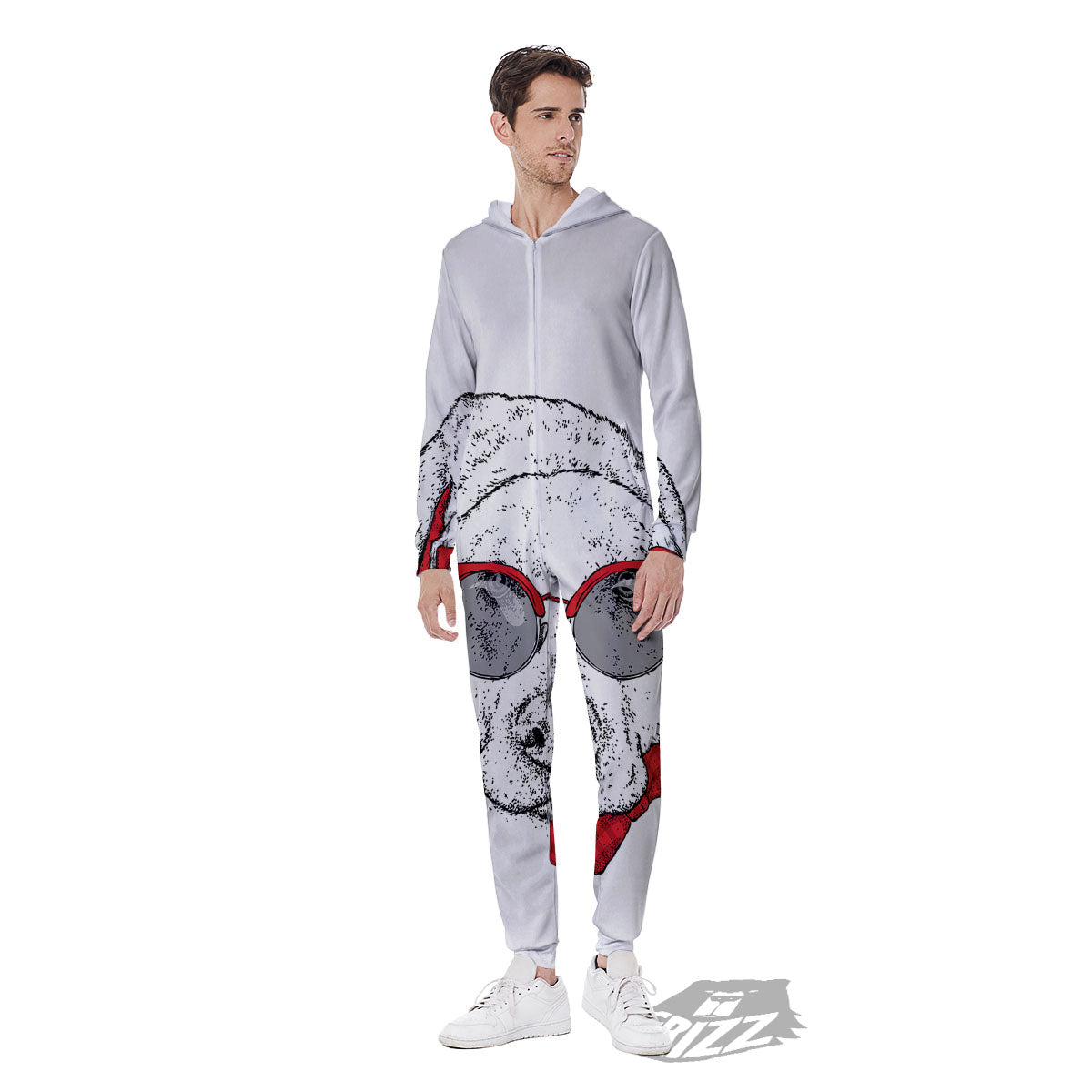 Labrador Retriever Hipster Print Men's Jumpsuit-grizzshop