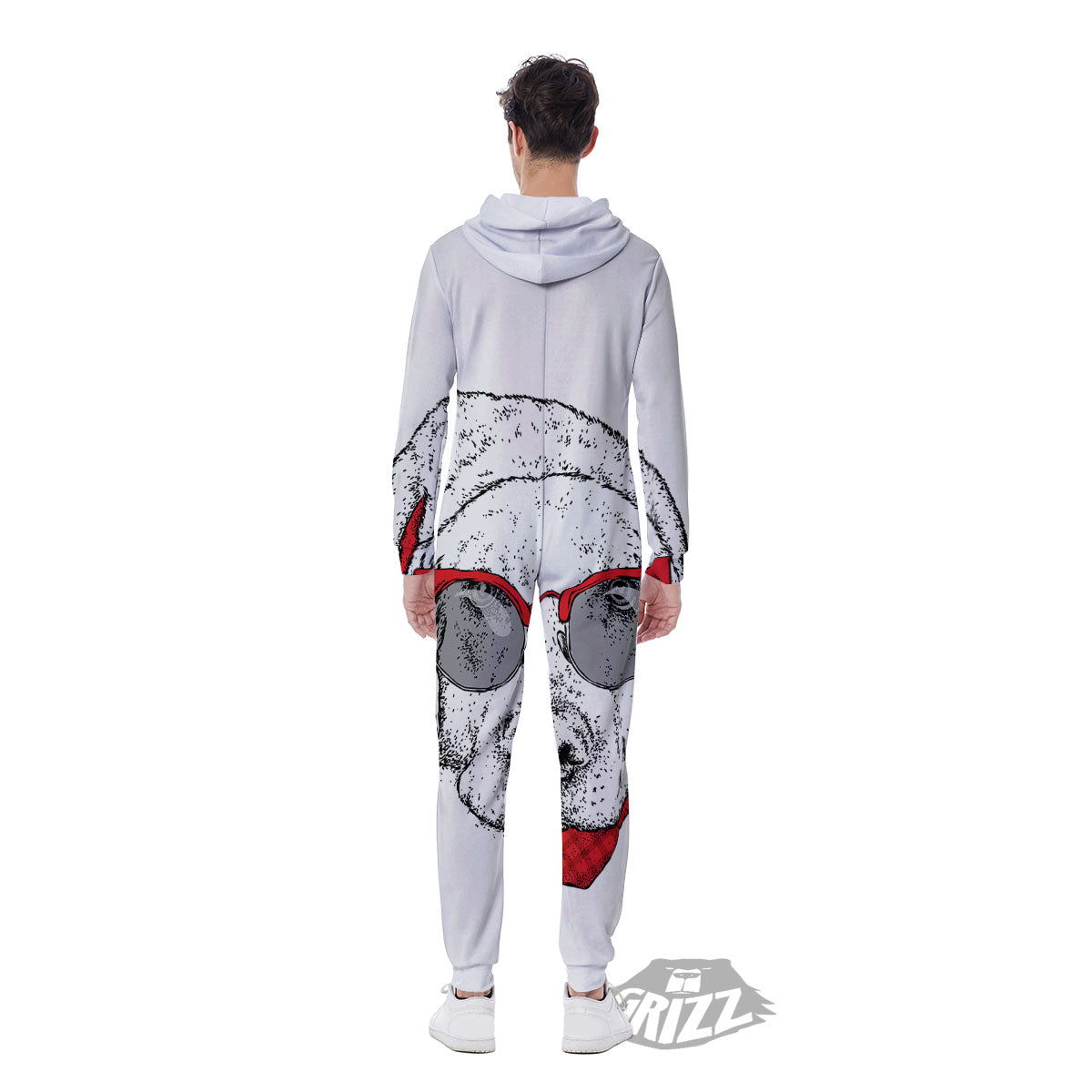 Labrador Retriever Hipster Print Men's Jumpsuit-grizzshop