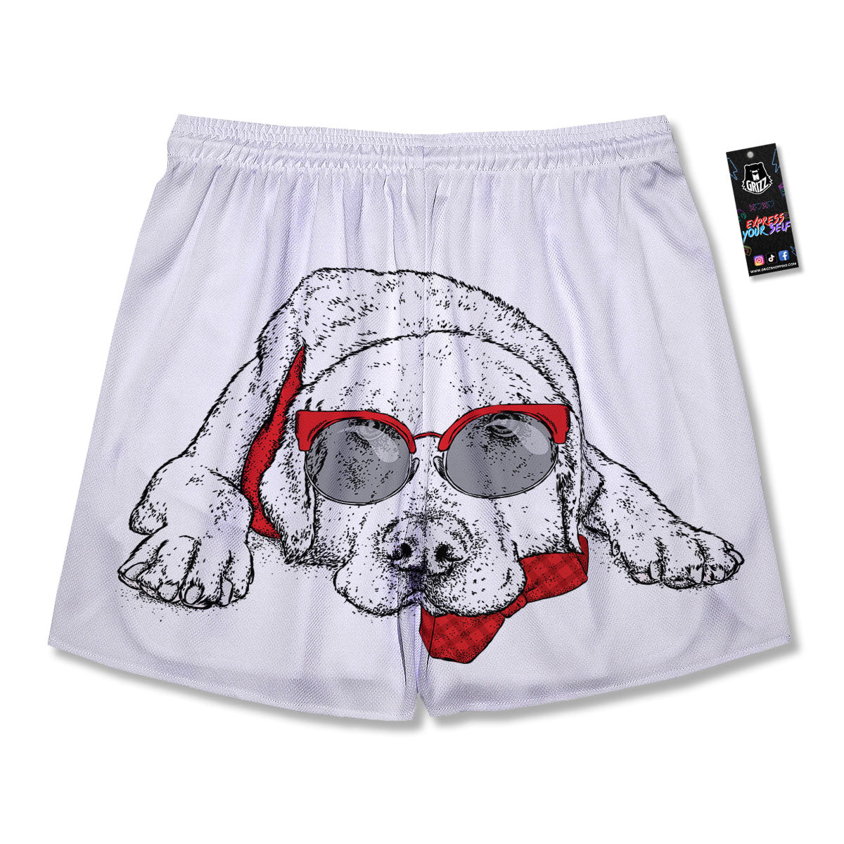 Labrador Retriever Hipster Print Men's Running Shorts-grizzshop