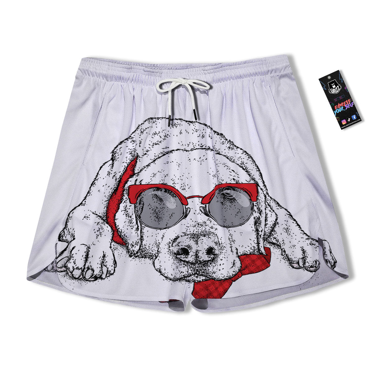 Labrador Retriever Hipster Print Men's Running Shorts-grizzshop