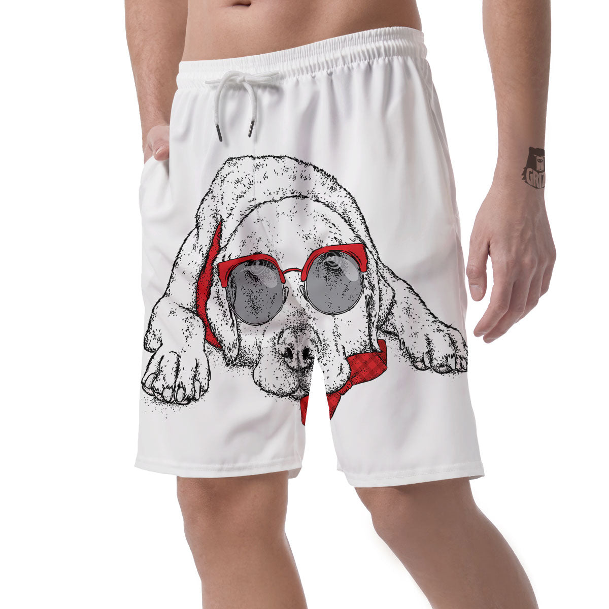 Labrador Retriever Hipster Print Men's Shorts-grizzshop