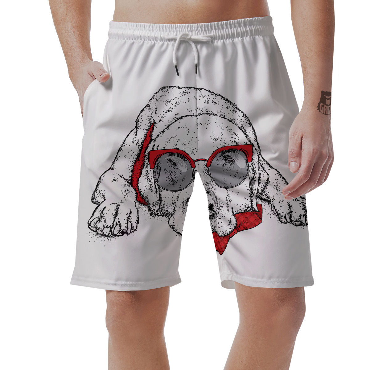 Labrador Retriever Hipster Print Men's Shorts-grizzshop