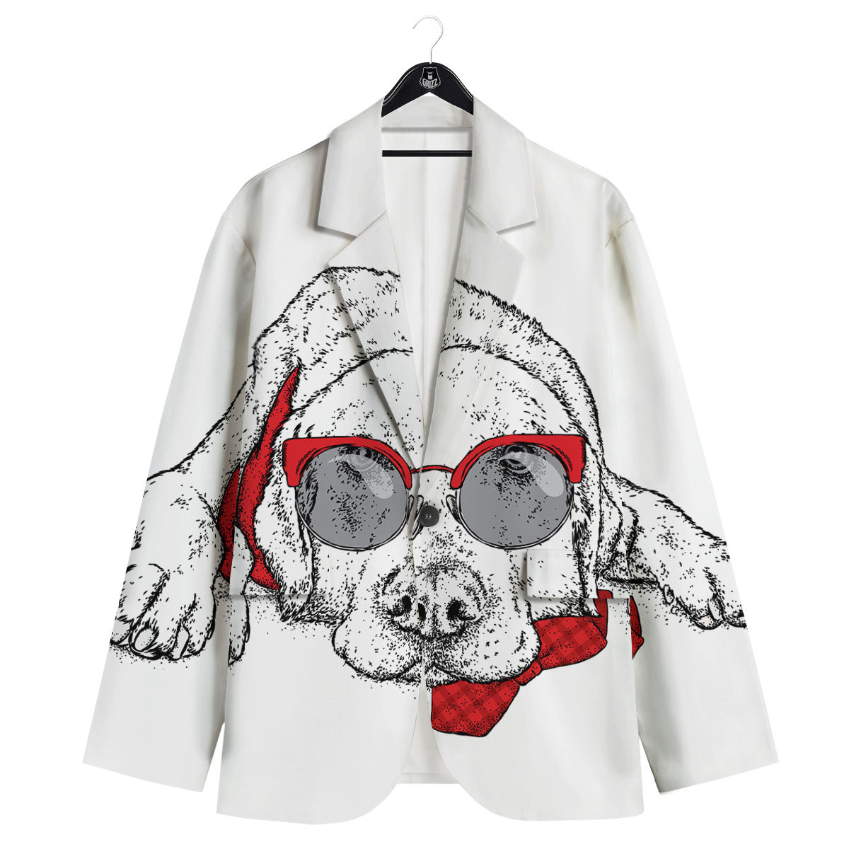 Labrador Retriever Hipster Print Men's Sport Coat-grizzshop