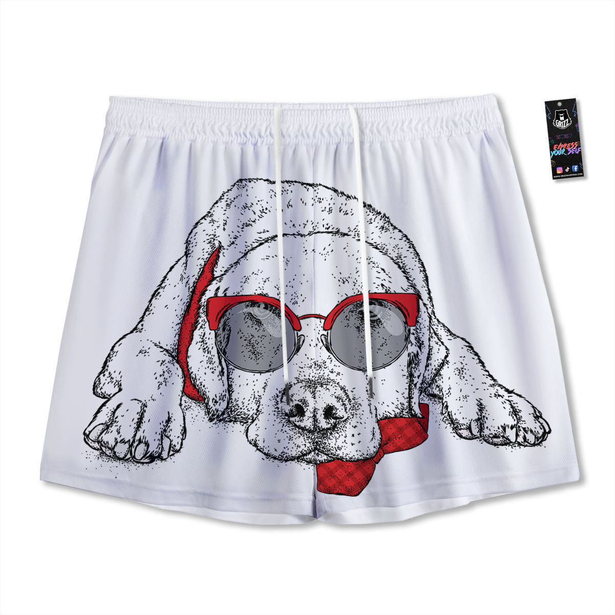 Labrador Retriever Hipster Print Mesh Shorts