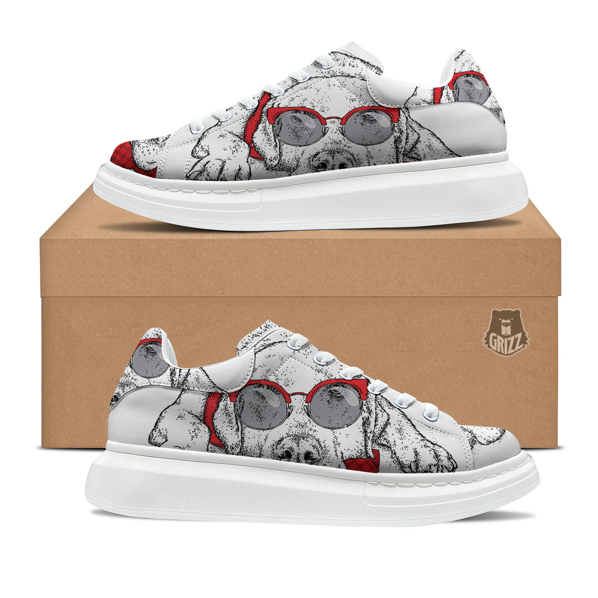 Labrador Retriever Hipster Print Platform Shoes-grizzshop