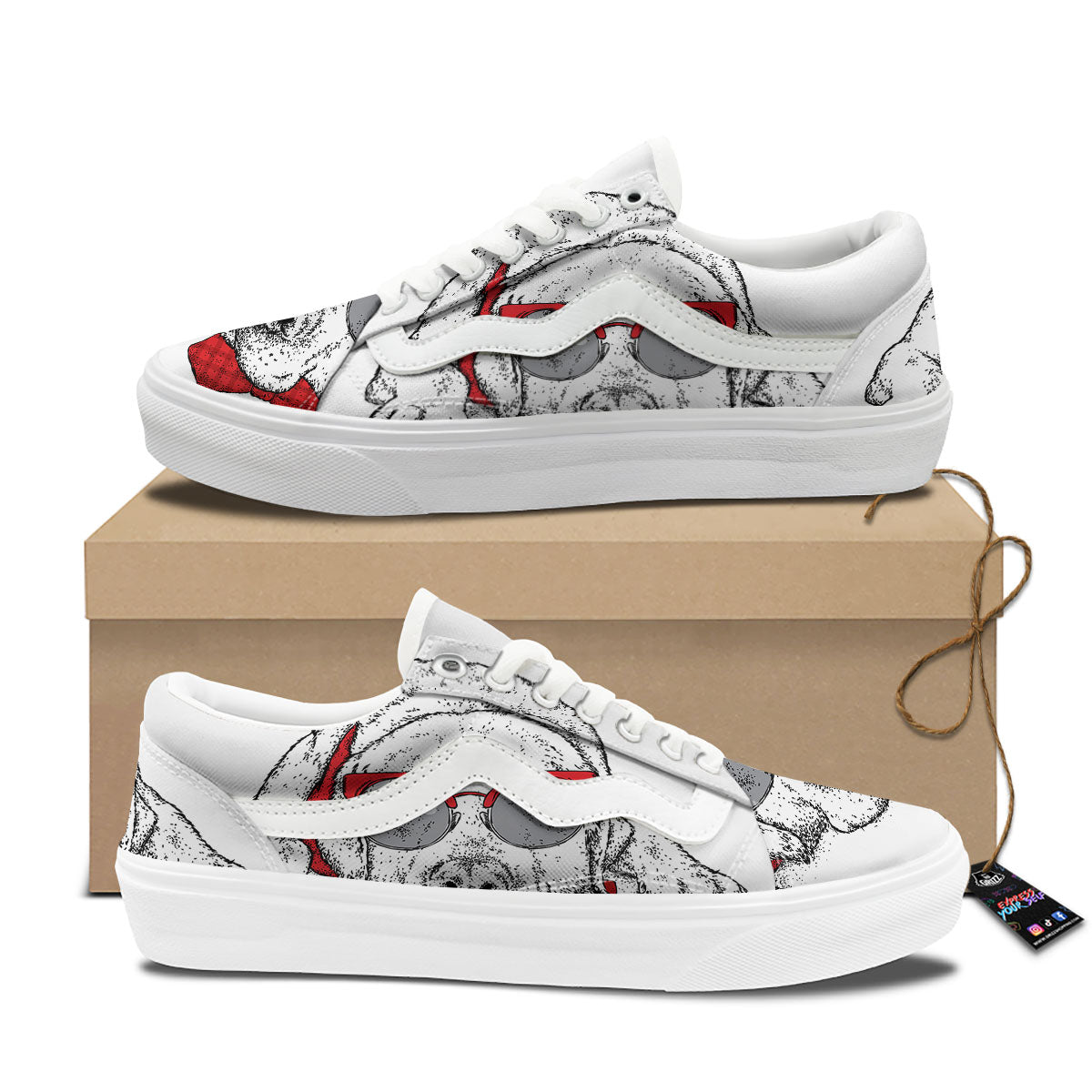 Labrador Retriever Hipster Print Skate Shoes-grizzshop