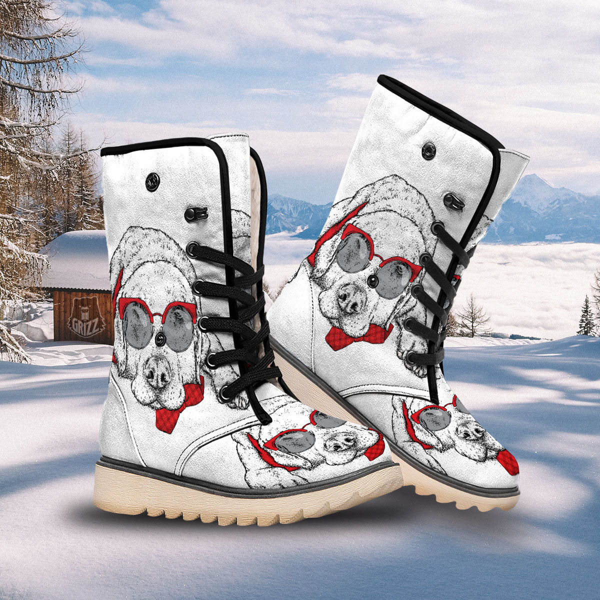 Labrador Retriever Hipster Print Snow Boots-grizzshop