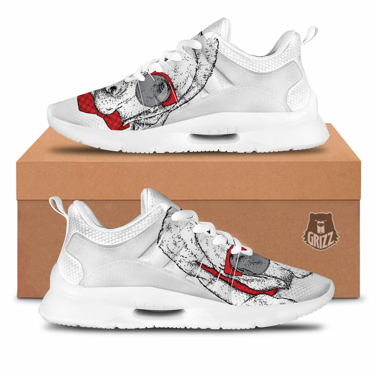 Labrador Retriever Hipster Print Tennis Shoes-grizzshop