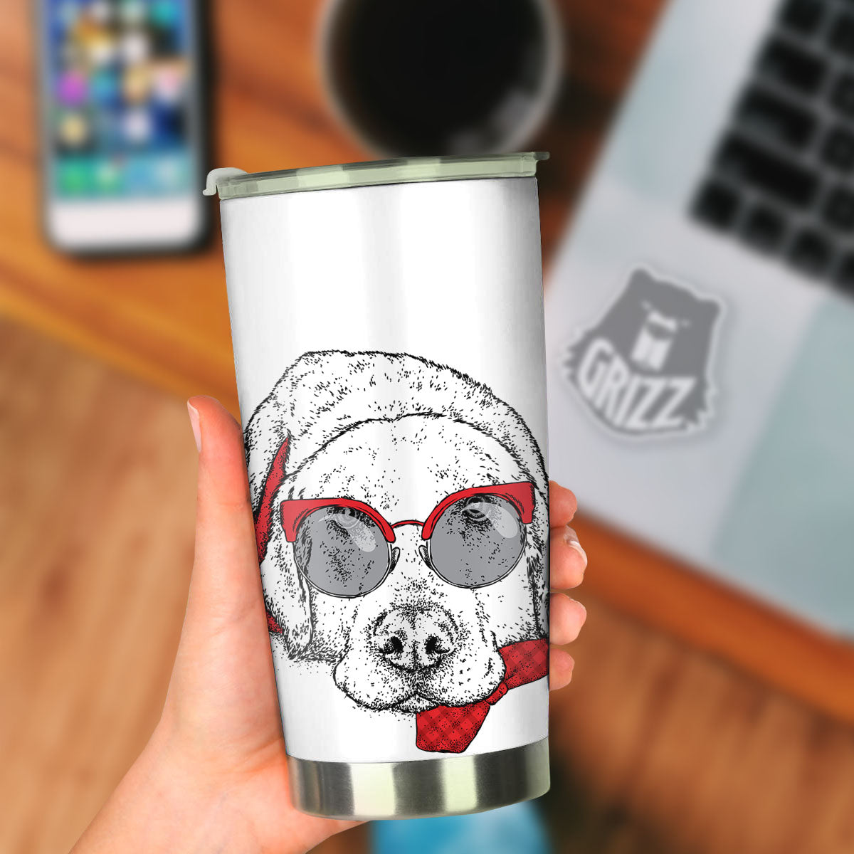 Labrador Retriever Hipster Print Tumbler-grizzshop